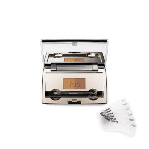Duo Eyebrow Kit - Ultimate Brow Kit with Compact Powder Mirror and Waterproof Eye Makeup Contour Palette Set (Dark Brown/Chocolate Brown)