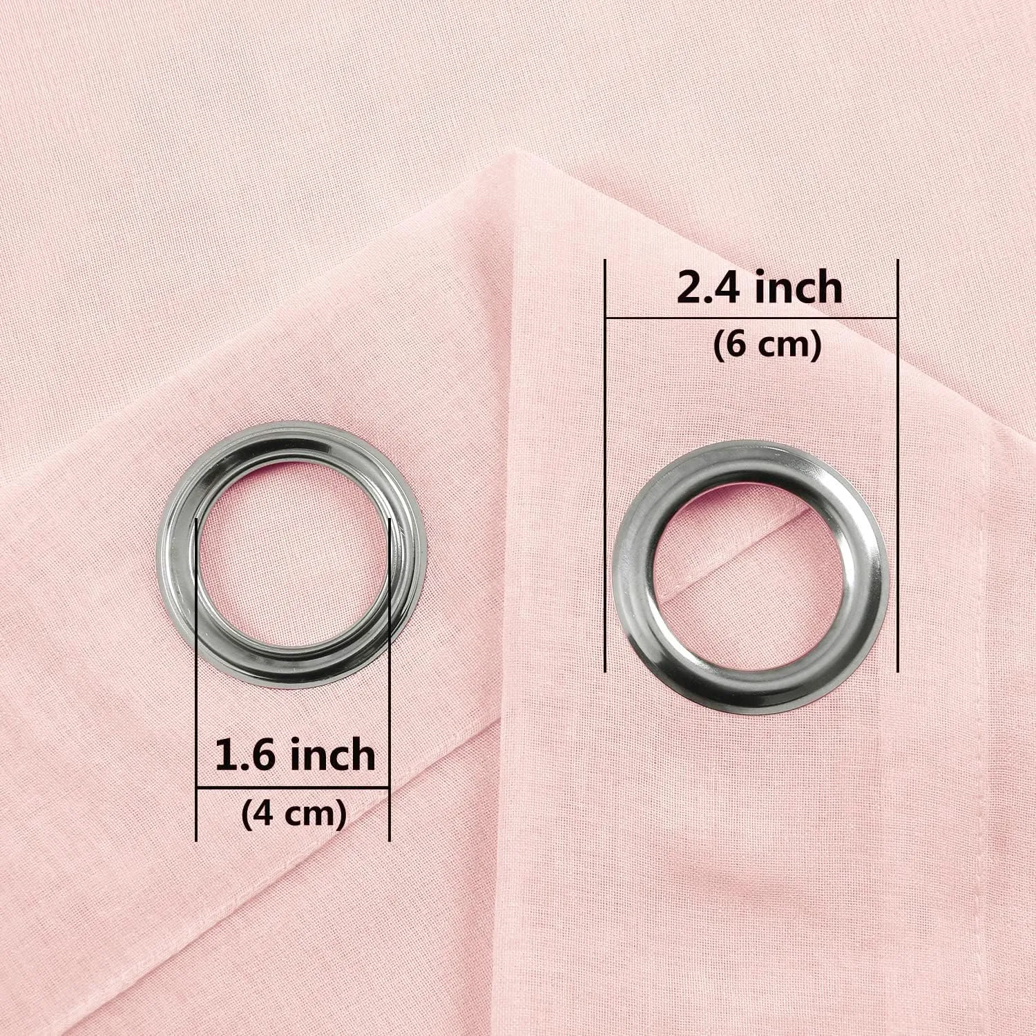 DWCN Blush Pink Sheer Curtains Bedroom Curtains Faux Linen Voile Sheer Drapes Grommet Top Window Curtain Panel 52 x 63 inches Long,Set of 2 Panels