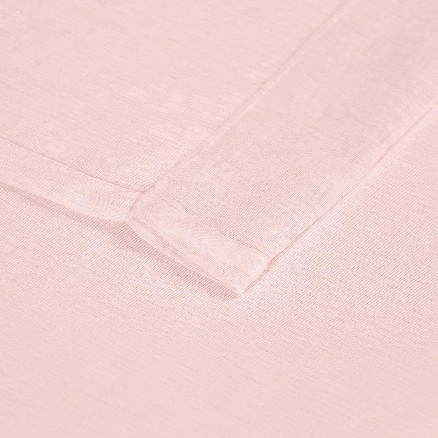 DWCN Blush Pink Sheer Curtains Semi Transparent Voile Rod Pocket Curtains for Bedroom and Living Room, 52 x 54 inches Long, Set of 2 Panels