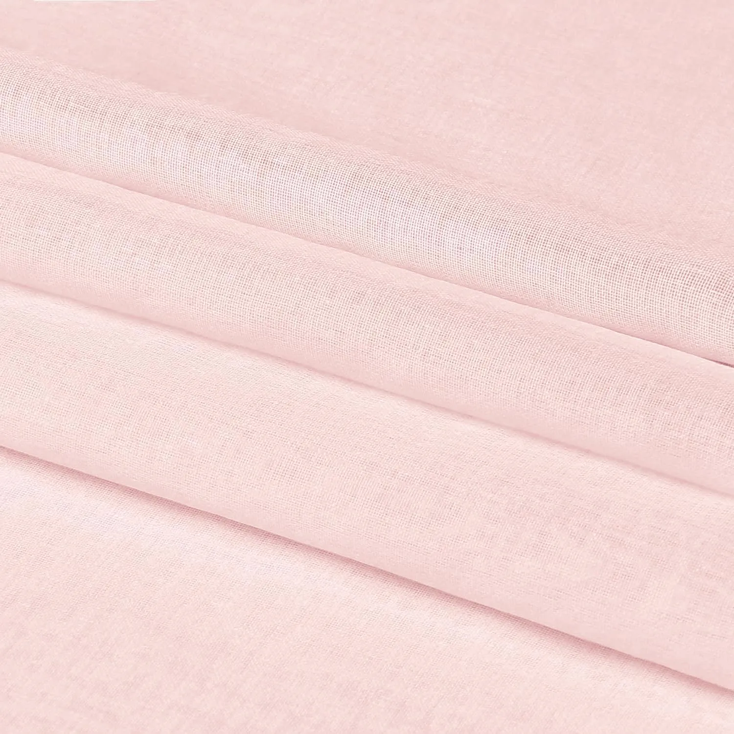DWCN Blush Pink Sheer Curtains Semi Transparent Voile Rod Pocket Curtains for Bedroom and Living Room, 52 x 54 inches Long, Set of 2 Panels