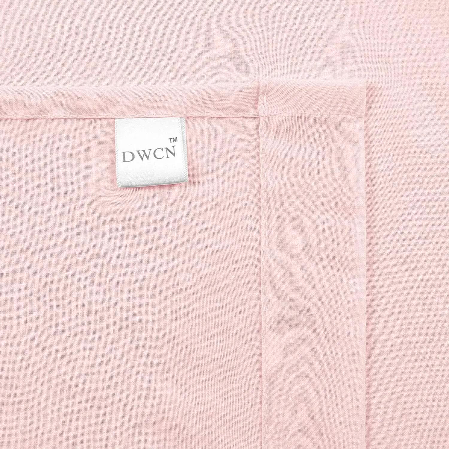 DWCN Blush Pink Sheer Curtains Semi Transparent Voile Rod Pocket Curtains for Bedroom and Living Room, 52 x 54 inches Long, Set of 2 Panels