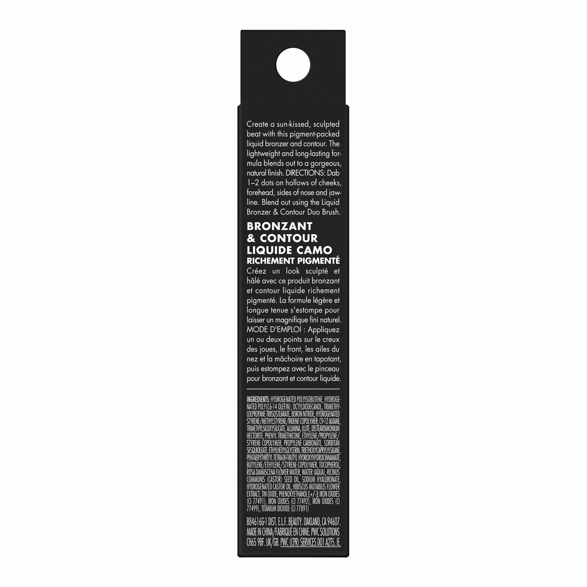 e.l.f. Camo Liquid Bronzer & Contour, Silky Highly Pigmented Formula, Creates a Long-Lasting Bronzed Glow & Natural Look, Vegan & Cruelty-Free, 8 Deep