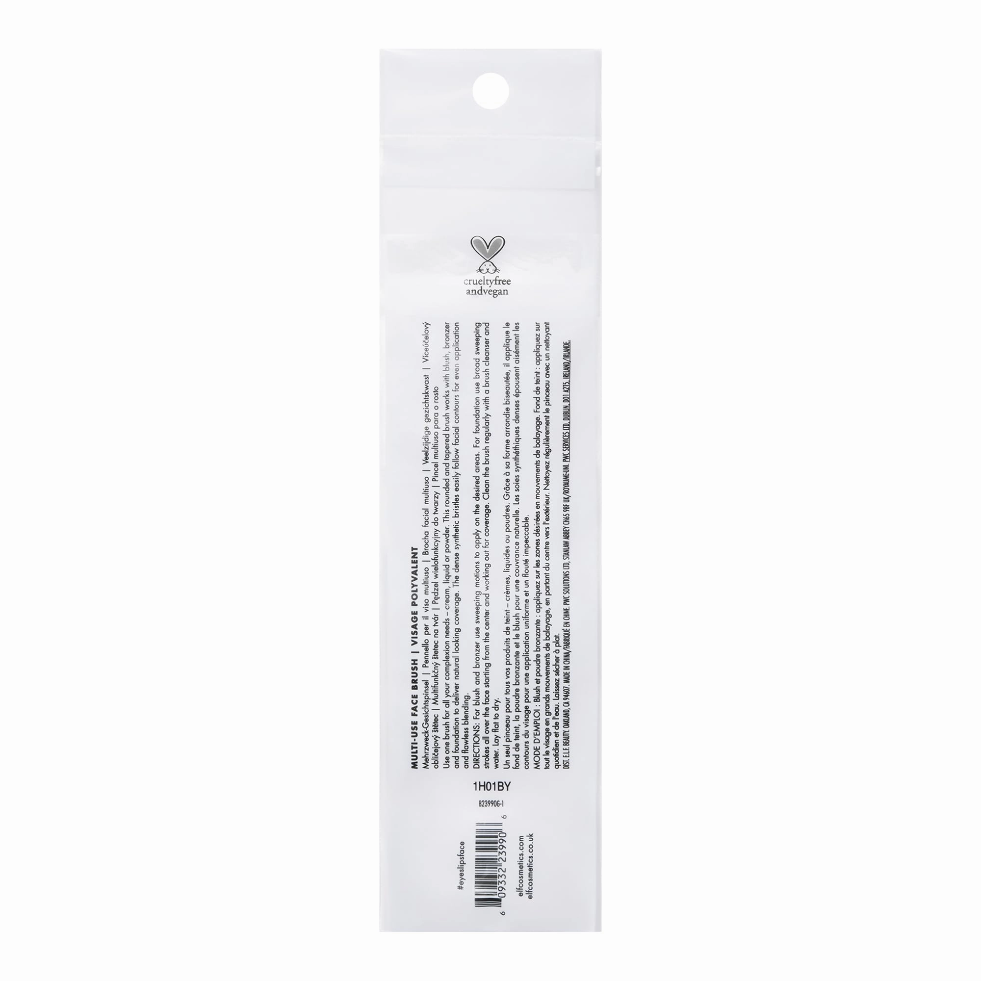 e.l.f. Multi-Use Face Brush, Versatile Makeup Brush For Applying Foundation, Bronzer & Blush, Use With Powder, Cream & Liquid, Vegan & Cruelty-Free