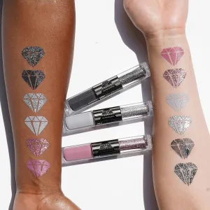 EBIN NEW YORK Secret of Phraoh Glitter Duo Stick 3pack - Pink Pyramid, Egyptian Moonlight, Black Goddess