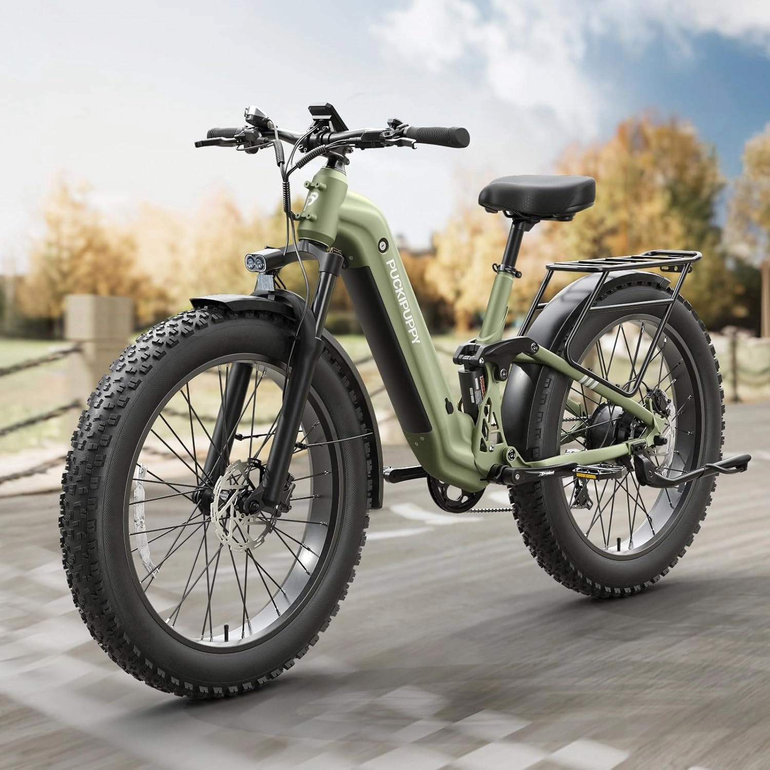 Electric Bike for Adults 960W, 48V 20AH Battery Adult Electric Bicycles, 26" Fat Tire Full Suspension Step-Thru Ebike, 28MPH Mountain Ebike, 7 Speed, 80Miles Range-Boxer ST