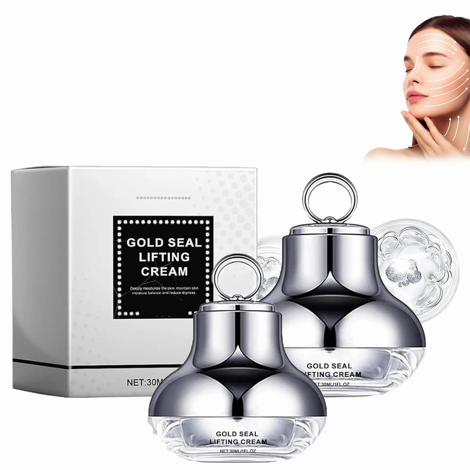 Electric Massage Eye Cream for Dark Circle, Firm and Smooth of Fine Lines, Tired Eye Refreshment with Gentle Vibration, for Anti-Wrinkle, Firming, Moisturizing (2Pcs)