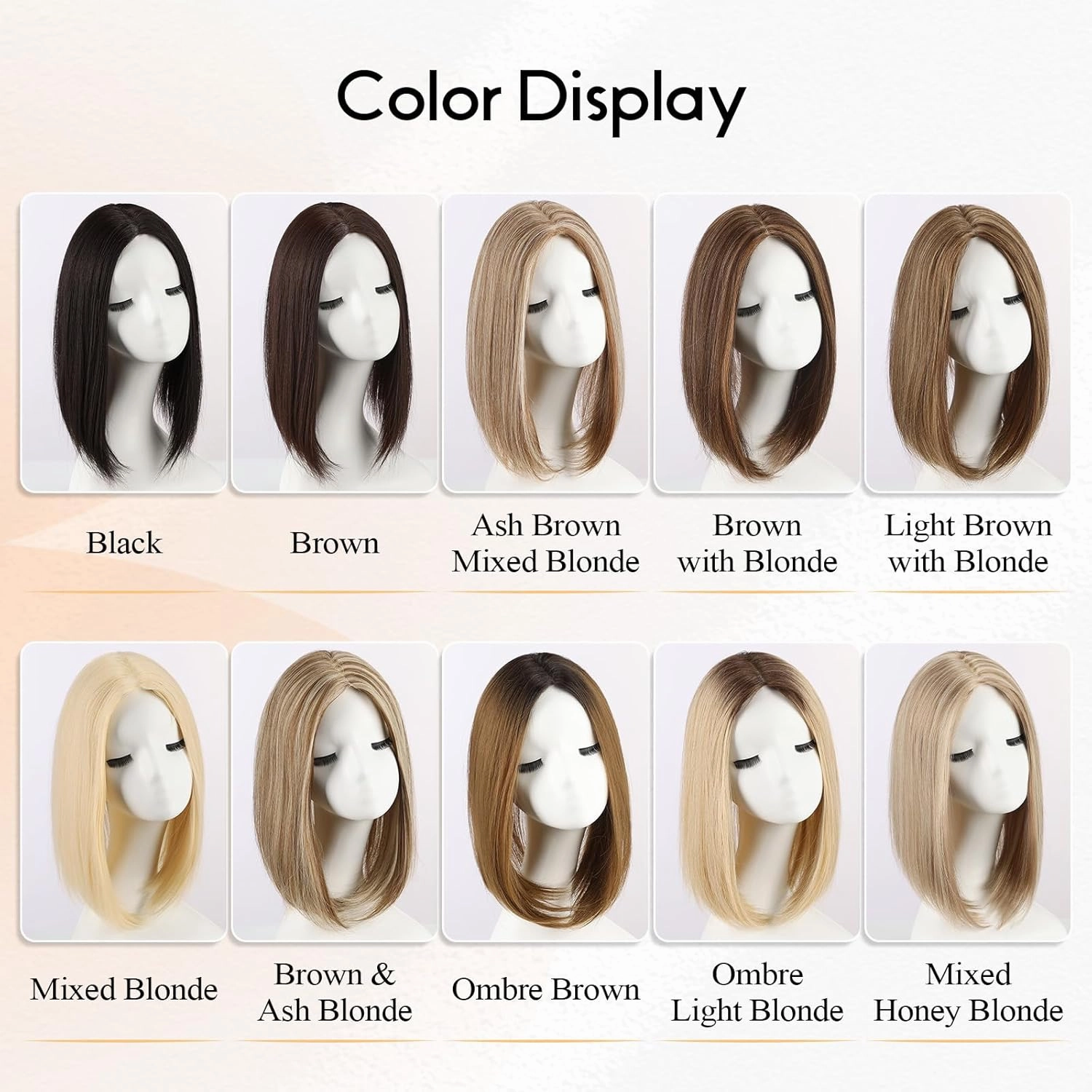 EMMOR 14 Inch Toppers for Thinning Hair, Synthetic Pieces With Non-Slip Clips, Hand-Woven Base, Extra Volume for Women With Hair Loss (Brown)