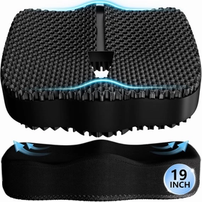 Enlarged Gel Seat Cushion 19in Super Large Thick, Gel Cushion Seat for Pressure Relief for Long Siiting, Coccyx Sciatica Pain Relief, Egg Cushion Chair Seat Pads for Wheelchair Car Office Chair