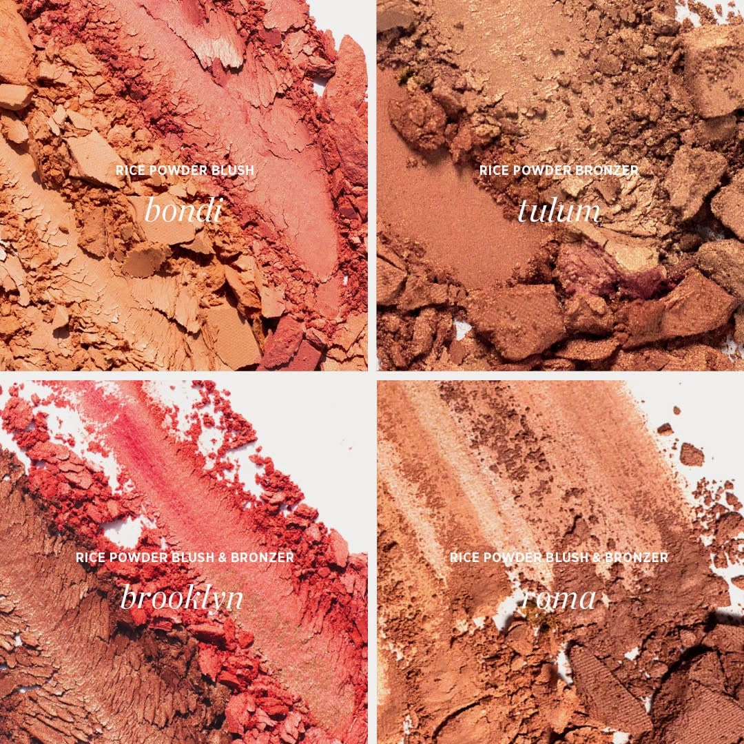 Ere Perez - Natural Rice Powder Bronzer   Contour | Oil Absorbing, Velvet Shimmer Finish, Medium Coverage | Sunflower   Chamomile Oil, Vitamin E | Vegan, Cruelty-Free, Clean Beauty (Tulum)