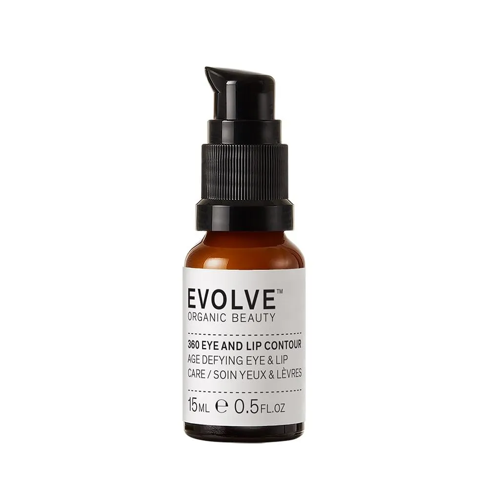 Evolve Organic Beauty - 360 Eye   Lip Contour Cream | Invigorate, Protect, Rejuvenate | Green Tea, Pomegranate | Small-Batch, Vegan Clean Beauty (0.45 oz | 15 mL) Packaging May Vary