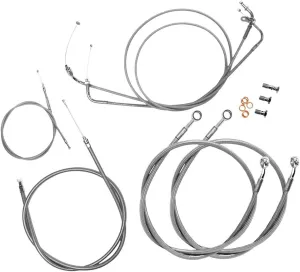 Extended Stainless Cable and Line Kit (18" Handlebars) (Stainless Steel) Compatible with 04-09 Yamaha XVS11