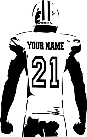 Extra Large Personalized Custom Football Wall Decal - Choose Your Name & Numbers- Cheapest on Amazon Custom Player Jerseys Vinyl Decal Sticker Decor Kids Bedroom (29" W x 46" T)
