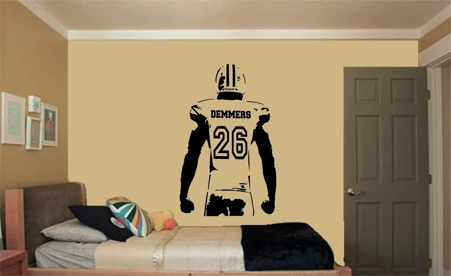 Extra Large Personalized Custom Football Wall Decal - Choose Your Name & Numbers- Cheapest on Amazon Custom Player Jerseys Vinyl Decal Sticker Decor Kids Bedroom (29" W x 46" T)