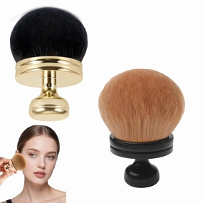 Extra Large Body Makeup Brush, 74mm Wide-Headed Self Tanner Brush, Body Makeup Brush, Multiple Colors (Black hair and golden handle Light brown hair and black stalks)