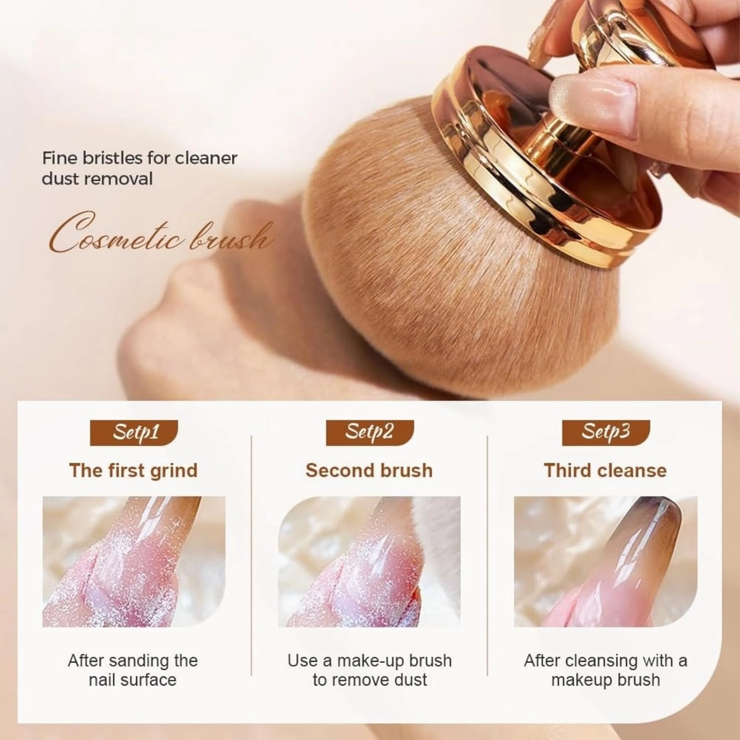 Extra Large Body Makeup Brush, 74mm Wide-Headed Self Tanner Brush, Body Makeup Brush, Multiple Colors (Black hair and golden handle Light brown hair and black stalks)