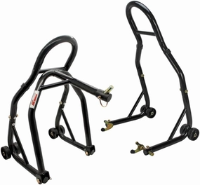 Extreme Max 5600.3223 Sport Bike Front & Rear Spool-Style Lift Stand with Triple Tree Attachment