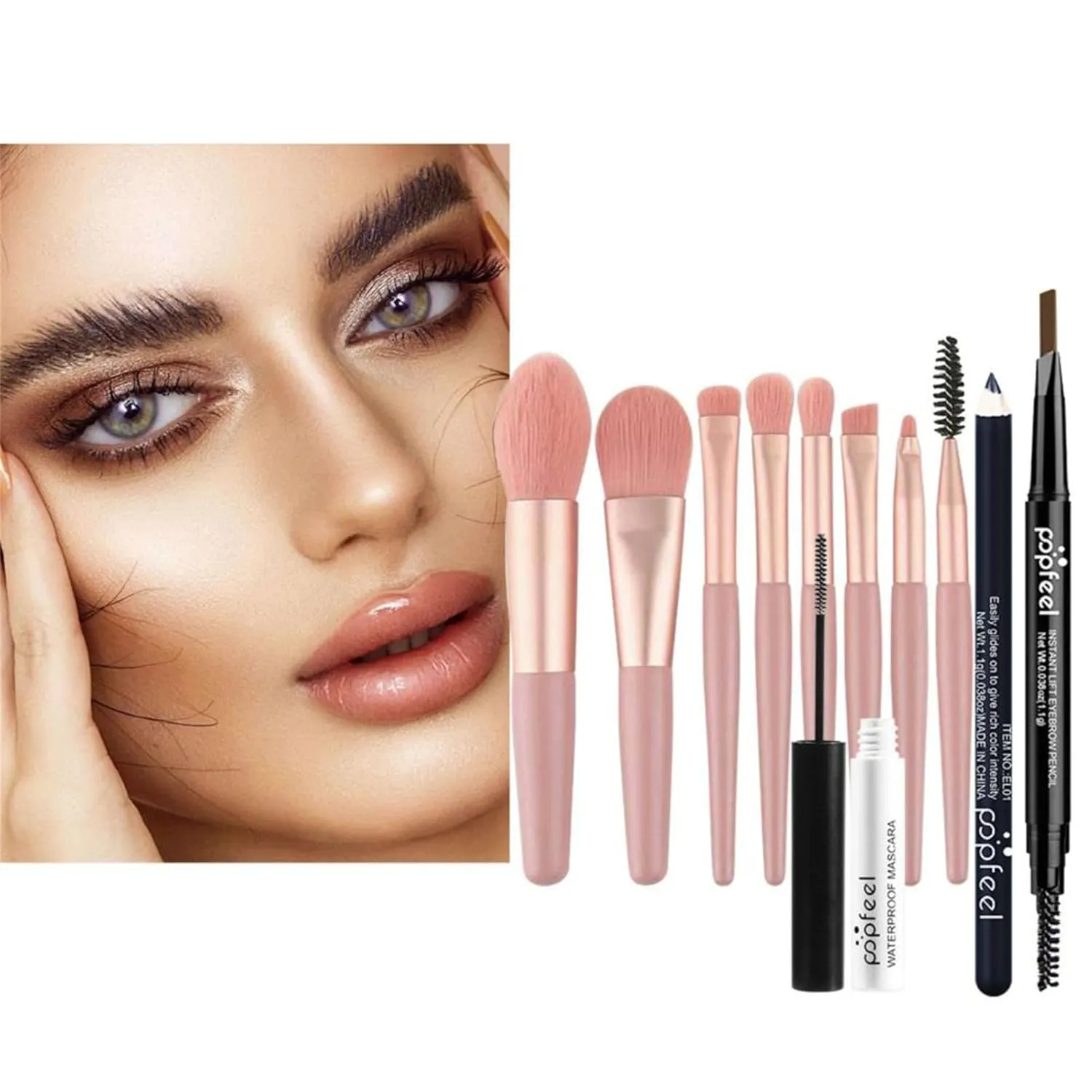 Eye Makeup Kits for Women, Eye Makeup Set for Beginners, Mother's Day Gifts for Women Girls, Makeup Essential Bundle Includes Eyebrow Pencil, Eyeliner Pen, Mascara, Eyeshadow Palette,Brushes