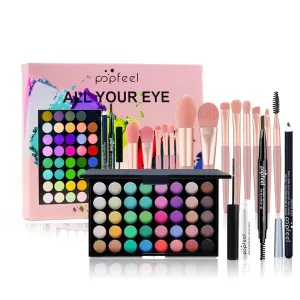 Eye Makeup Kits for Women, Eye Makeup Set for Beginners, Mother's Day Gifts for Women Girls, Makeup Essential Bundle Includes Eyebrow Pencil, Eyeliner Pen, Mascara, Eyeshadow Palette,Brushes