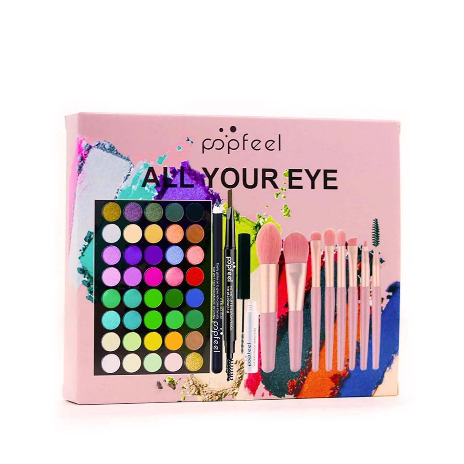 Eye Makeup Kits for Women, Eye Makeup Set for Beginners, Mother's Day Gifts for Women Girls, Makeup Essential Bundle Includes Eyebrow Pencil, Eyeliner Pen, Mascara, Eyeshadow Palette,Brushes