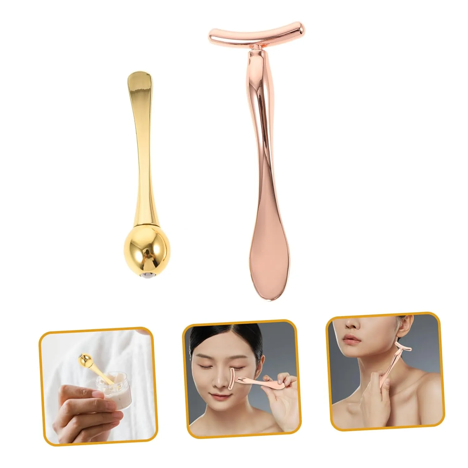 Eye Massage Stick Kit T-shaped Sticks for Face Sculpting Beauty Tools Facial Mask Spoon Women's Beauty Accessories