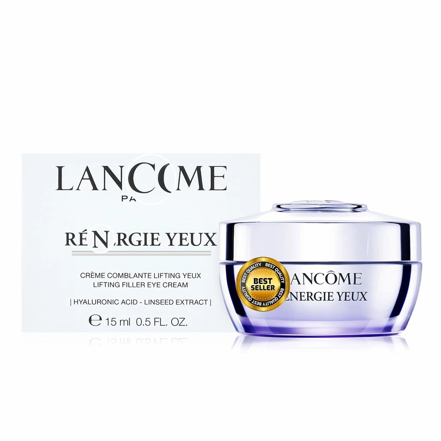 Eye Cream 0.5 Fl Oz - With Caffeine & Hyaluronic Acid For Lifting & Reduces Dark Circles- Safe for Sensitive Skin & Contact Lens Wearers