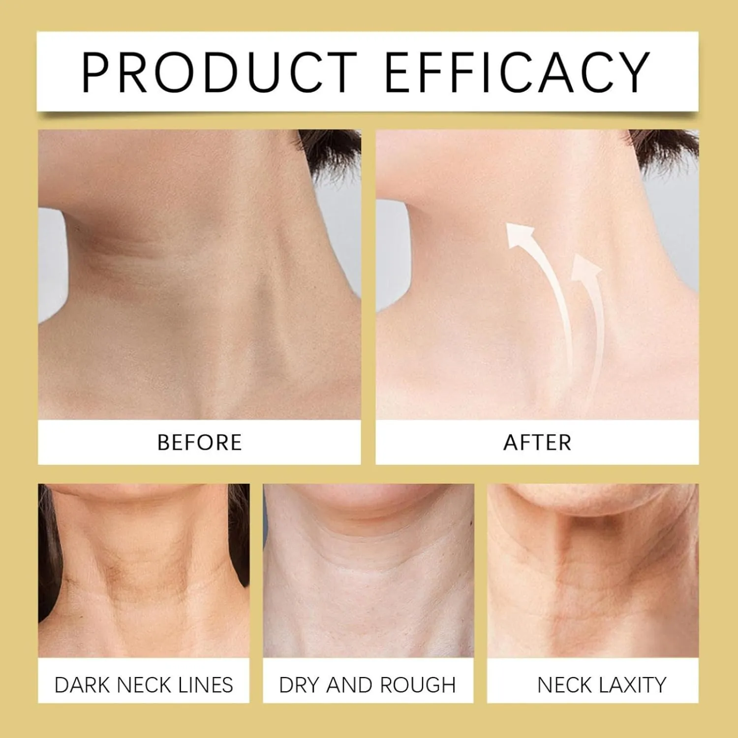 Firming Neck Cream for Crepey Skin Body Care Comfort,Roller Neck Cream, Contains Hexapeptide Moisturizing, AH-8 Tightening Lotions Cosmetic Skin Care Skin Repair (Gold, 2PC)