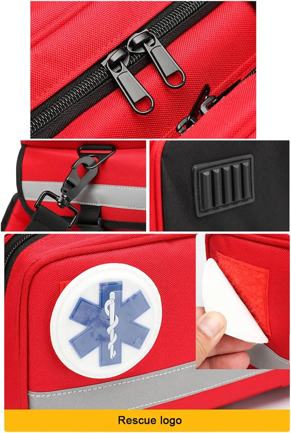First Responder Trauma Bag Empty EMS Shoulder Bag | Professional First Aid Kit Bag with 4 Large Compartments for Emergency Supplies(Green)