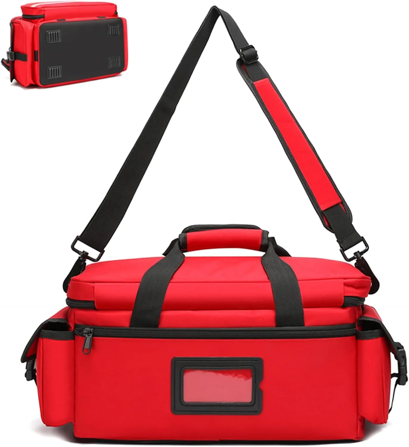 First Responder Trauma Bag Empty EMS Shoulder Bag | Professional First Aid Kit Bag with 4 Large Compartments for Emergency Supplies(Green)
