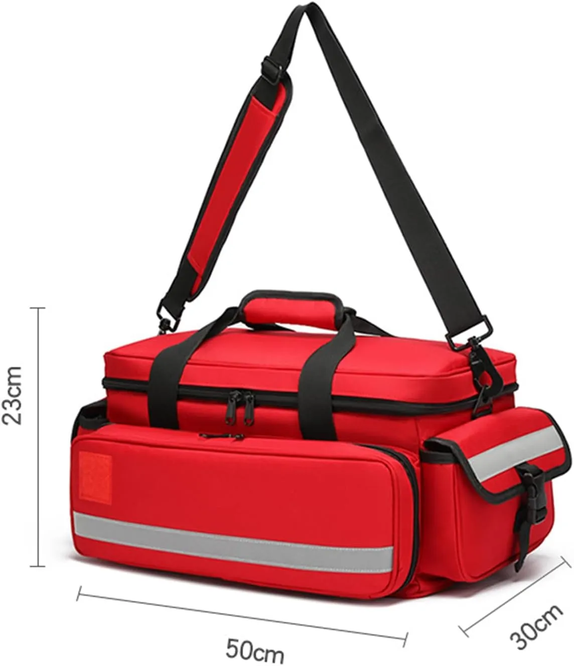 First Responder Trauma Bag Empty EMS Shoulder Bag | Professional First Aid Kit Bag with 4 Large Compartments for Emergency Supplies(Green)