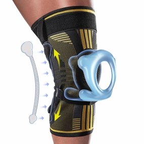 Fit Geno Knee Brace with Side Stabilizers: Breathable Knee Sleeve w/ Patented Patella Gel Pad for Maximum Pain Relief - Ultimate Knee Support and Fast Recovery from Meniscus Tear Arthritis ACL PCL Men & Women (Large)