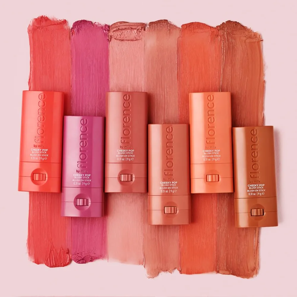florence by mills Cheeky Pop Blush Stick, Magic Maria (warm coral), 0.31 oz/ 9g