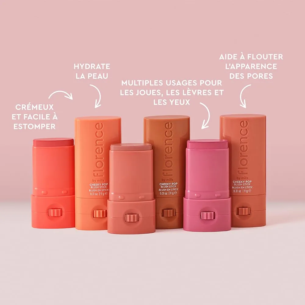 florence by mills Cheeky Pop Blush Stick, Magic Maria (warm coral), 0.31 oz/ 9g
