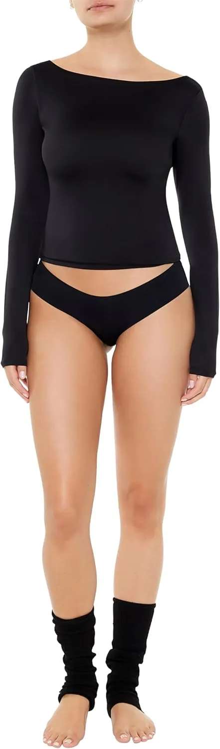 Forever 21 Women's Contour Sculpt Boat Neck Top