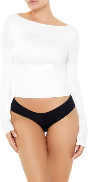 Forever 21 Women's Contour Sculpt Boat Neck Top