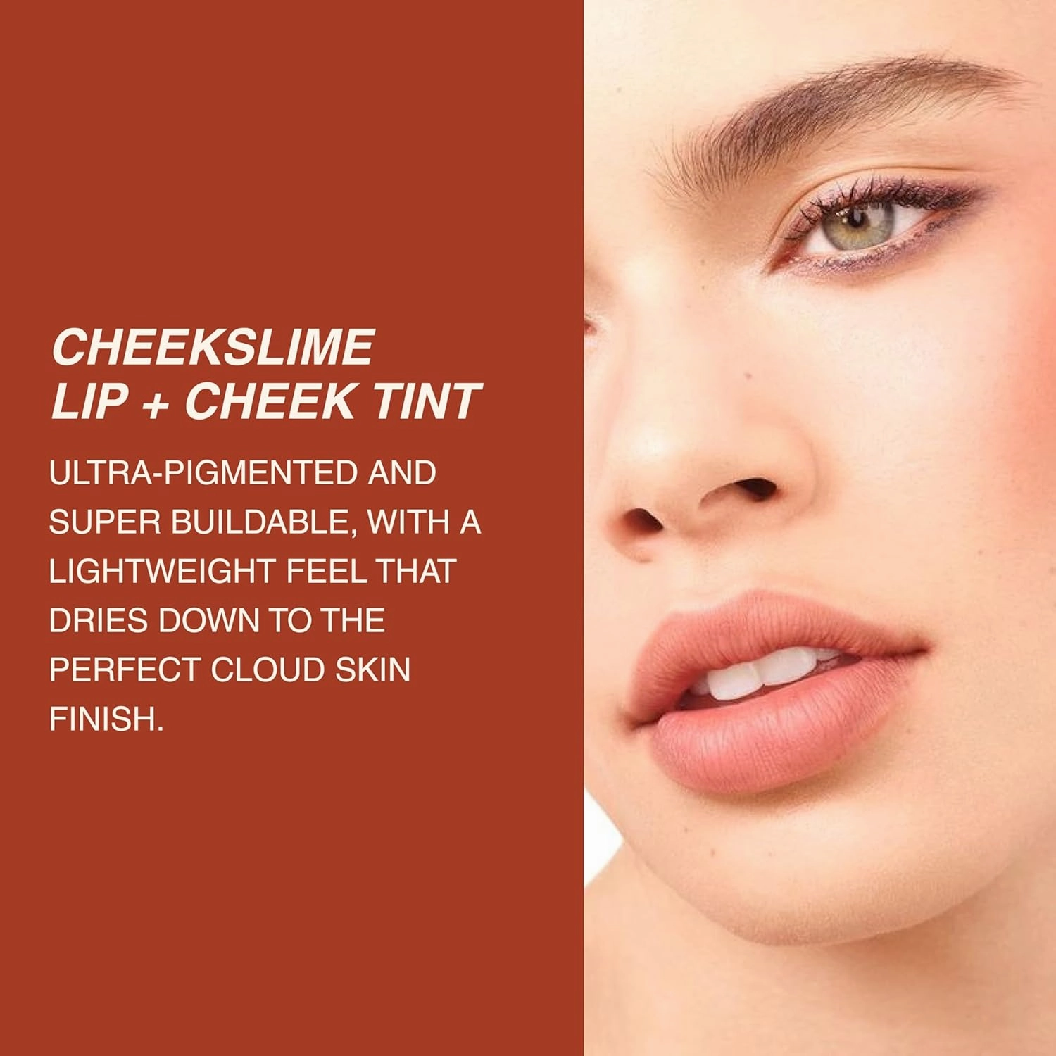Freck Beauty CHEEKSLIME Lip & Cheek Tint - Liquid Cream Blush, High Impact Pigments, Blends Seamlessly, Dries Down to Natural Flush for All Skin Tones | FIELDING (Soft Rust)