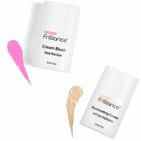 Frilliance Cheek Duo, Think Pink Glow, Illuminating Highlighter Tint, Cruelty Free Hypoallergenic for Teens of All Skin Types