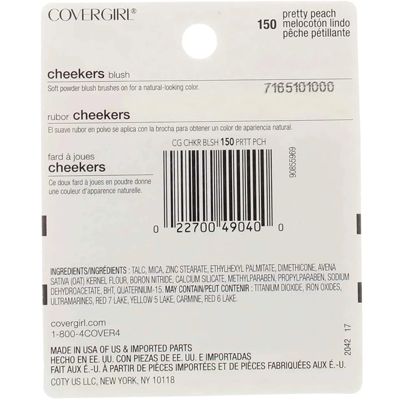 Frohmen CoverGirl Cheekers Blush, Pretty Peach [150], 0.12 oz (Pack of 3)