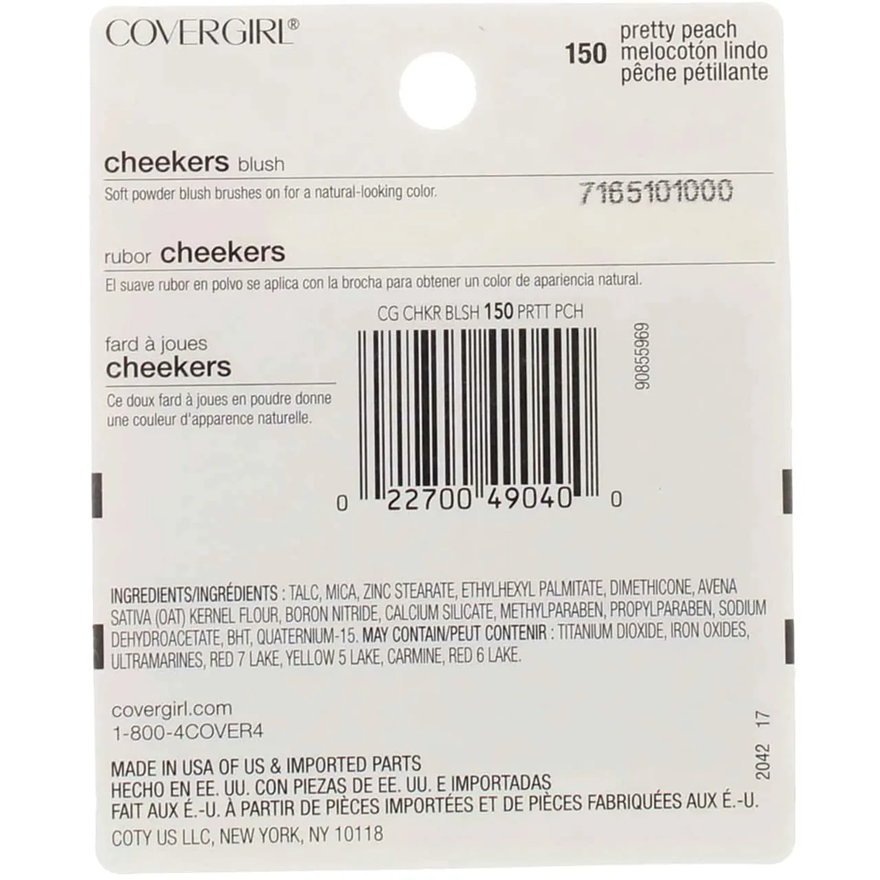 Frohmen CoverGirl Cheekers Blush, Pretty Peach [150], 0.12 oz (Pack of 3)