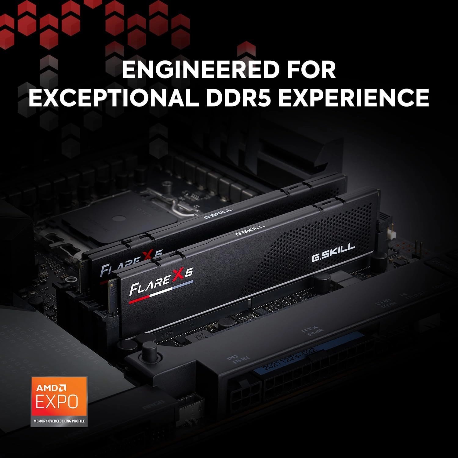 G.SKILL Flare X5 Series (AMD Expo) DDR5 RAM 32GB (2x16GB) 6000MT/s CL30-36-36-96 1.35V Desktop Computer Memory UDIMM - Matte Black (F5-6000J3036F16GX2-FX5)