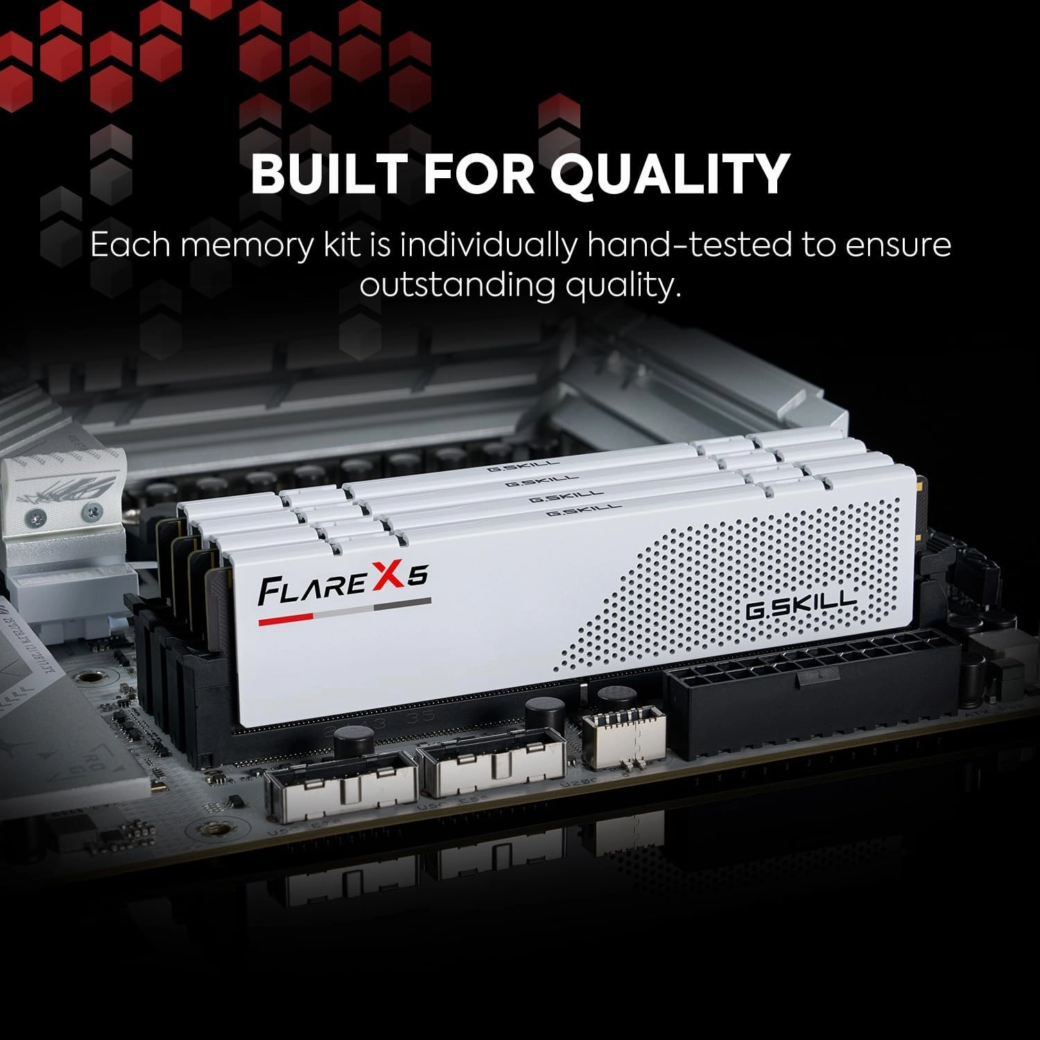 G.SKILL Flare X5 Series (AMD Expo) DDR5 RAM 64GB (2X 32GB) 6000MT/s CL28-36-36-96 1.40V Desktop Computer Memory U-DIMM - Matte White (F5-6000J2836G32GX2-FX5W)