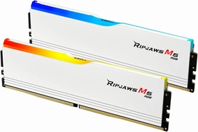 G.SKILL Ripjaws M5 RGB Series (Intel XMP 3.0) DDR5 RAM 64GB (2x32GB) 5200MT/s CL40-40-40-83 1.10V Desktop Computer Memory UDIMM - Matte White (F5-5200J4040A32GX2-RM5RW)