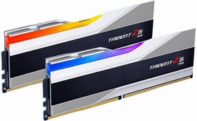 G.SKILL Trident Z5 RGB Series (Intel XMP 3.0) DDR5 RAM 64GB (2x32GB) 6400MT/s CL32-39-39-102 1.40V Desktop Computer Memory UDIMM - Metallic Silver (F5-6400J3239G32GX2-TZ5RS)