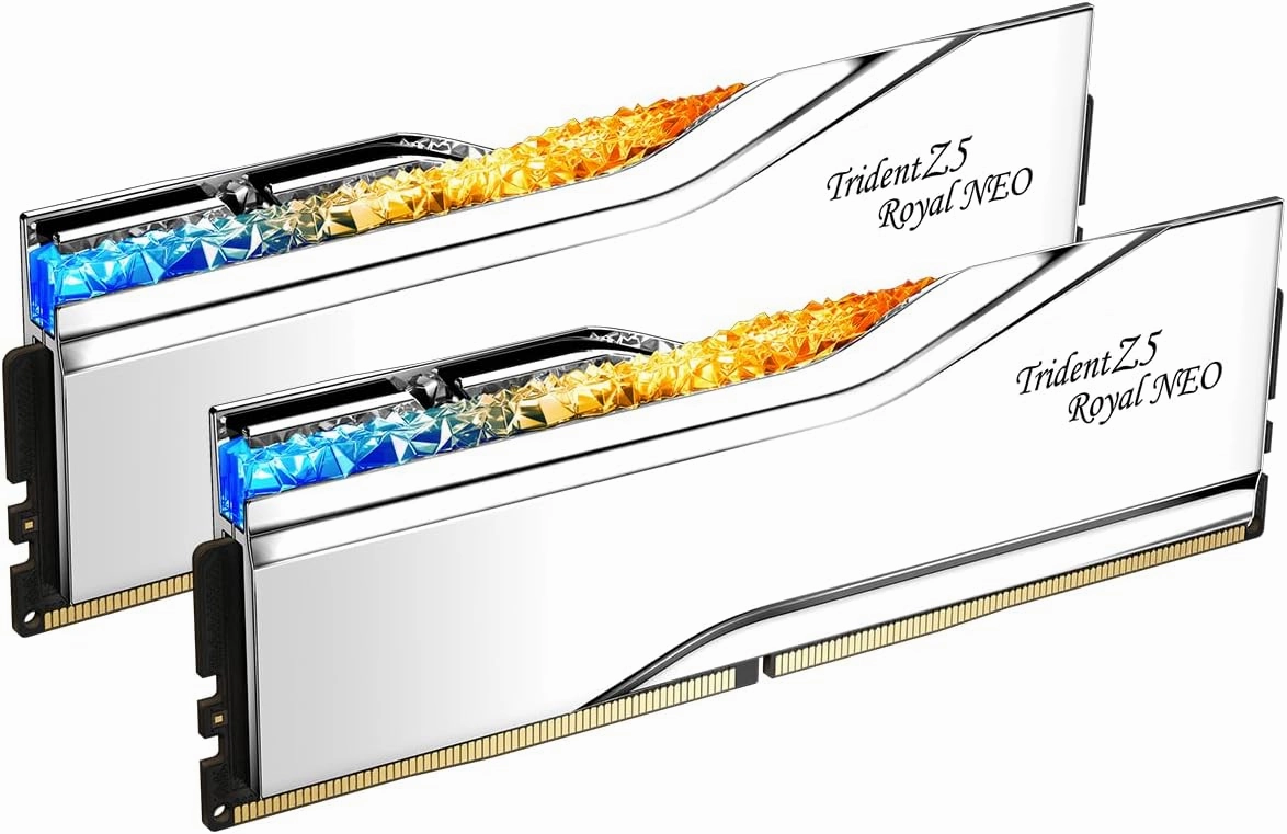 G.SKILL Trident Z5 Royal Neo Series (AMD Expo) DDR5 RAM 96GB (2X 48GB) 6000MT/s CL28-36-36-96 1.35V Desktop Computer Memory U-DIMM -Silver (F5-6000J2836F48GX2-TR5NS)
