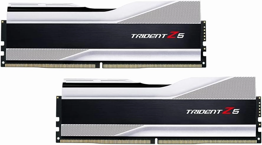 G.SKILL Trident Z5 Series (Intel XMP 3.0) DDR5 RAM 64GB (2x32GB) 6000MT/s CL32-38-38-96 1.40V Desktop Computer Memory UDIMM - Metallic Silver (F5-6000J3238G32GX2-TZ5S)