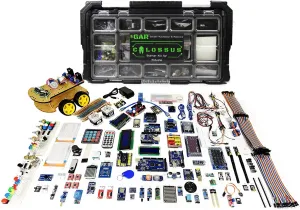 GAR Colossus Starter Kit for Arduino Uno Mega Nano - Complete Advanced Set, 5 Main Boards - 30 Sensors, 10 Shields with ESP32 WiFi   Bluetooth Modules for Wireless Robotics Smart Car