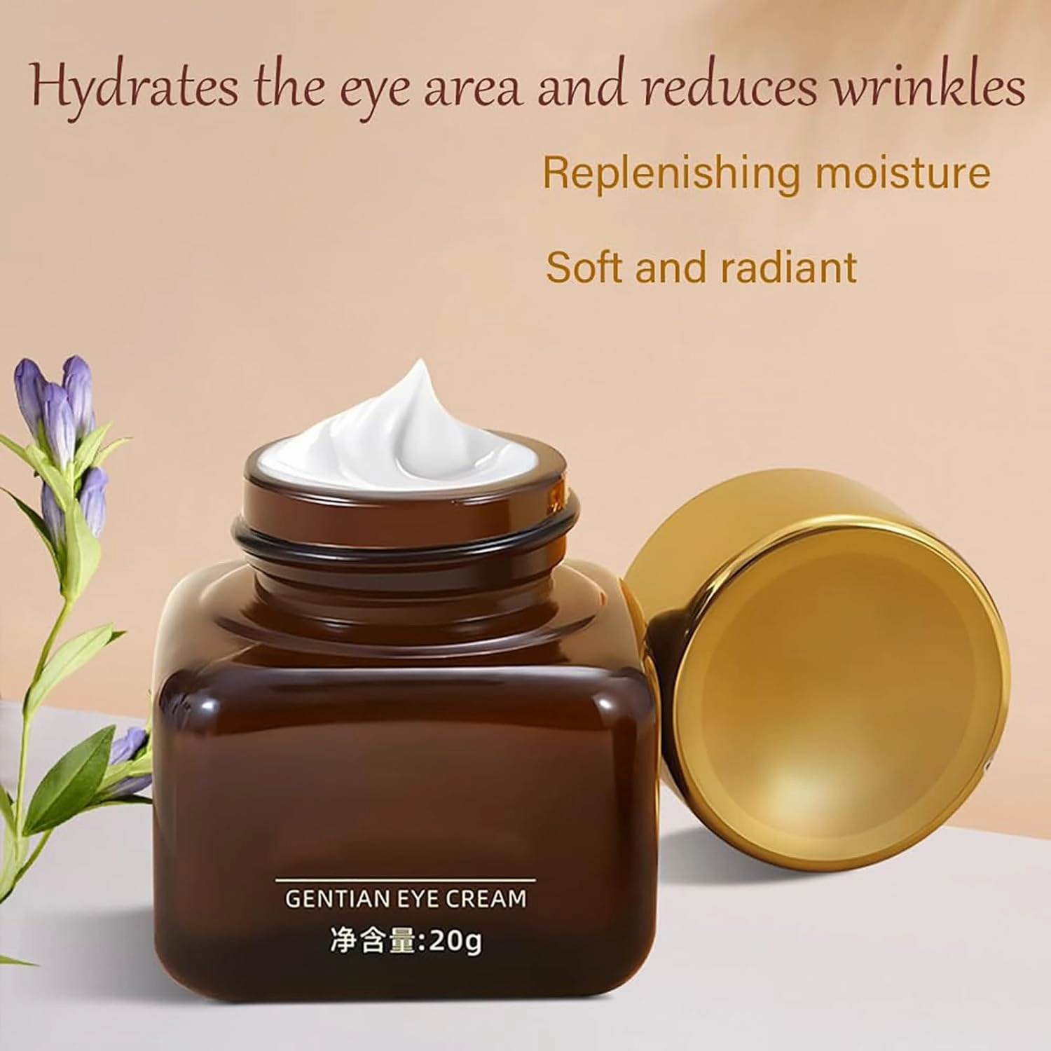 Gentian Anti-Wrinkle Eye Cream, Hankylin Gentian Eye Cream, Gentian Anti-Wrinkle Firming Eye Cream for Eye Bags, Reducing Fine Lines, Dark Circles Puffiness and Bags Under Eyes-20g (5Pcs)
