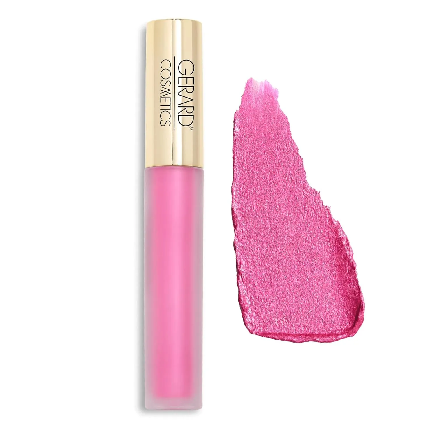Gerard Cosmetics Metal Matte Liquid Lipstick Where's Ken?, Hot Pink Lipstick with Metallic Matte Finish, Long Lasting Smudge Proof Lipstick, Cruelty Free & Made in the USA