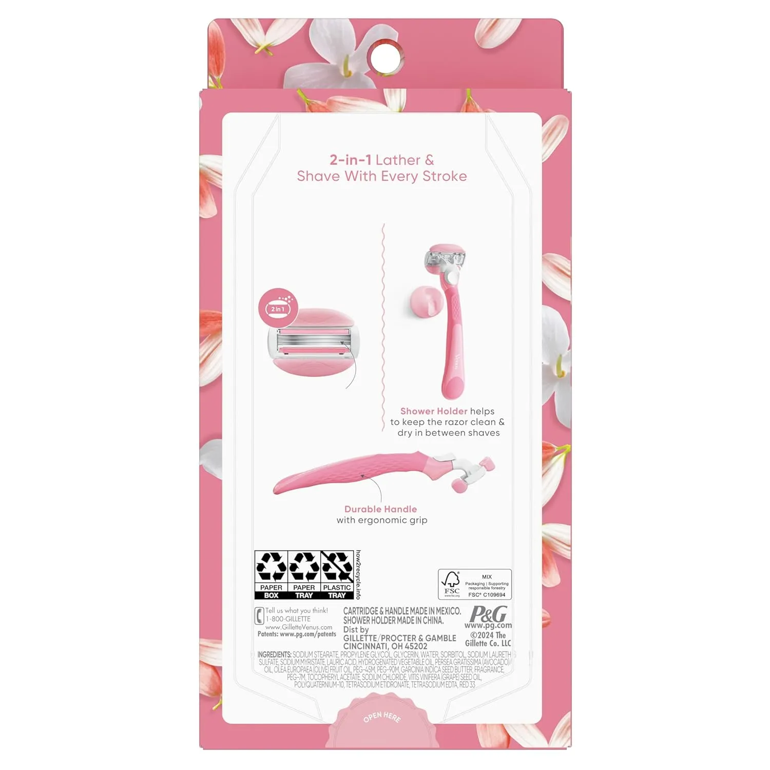 Gillette Venus ComfortGlide White Tea Women's Razor - 1 Handle   2 Refills