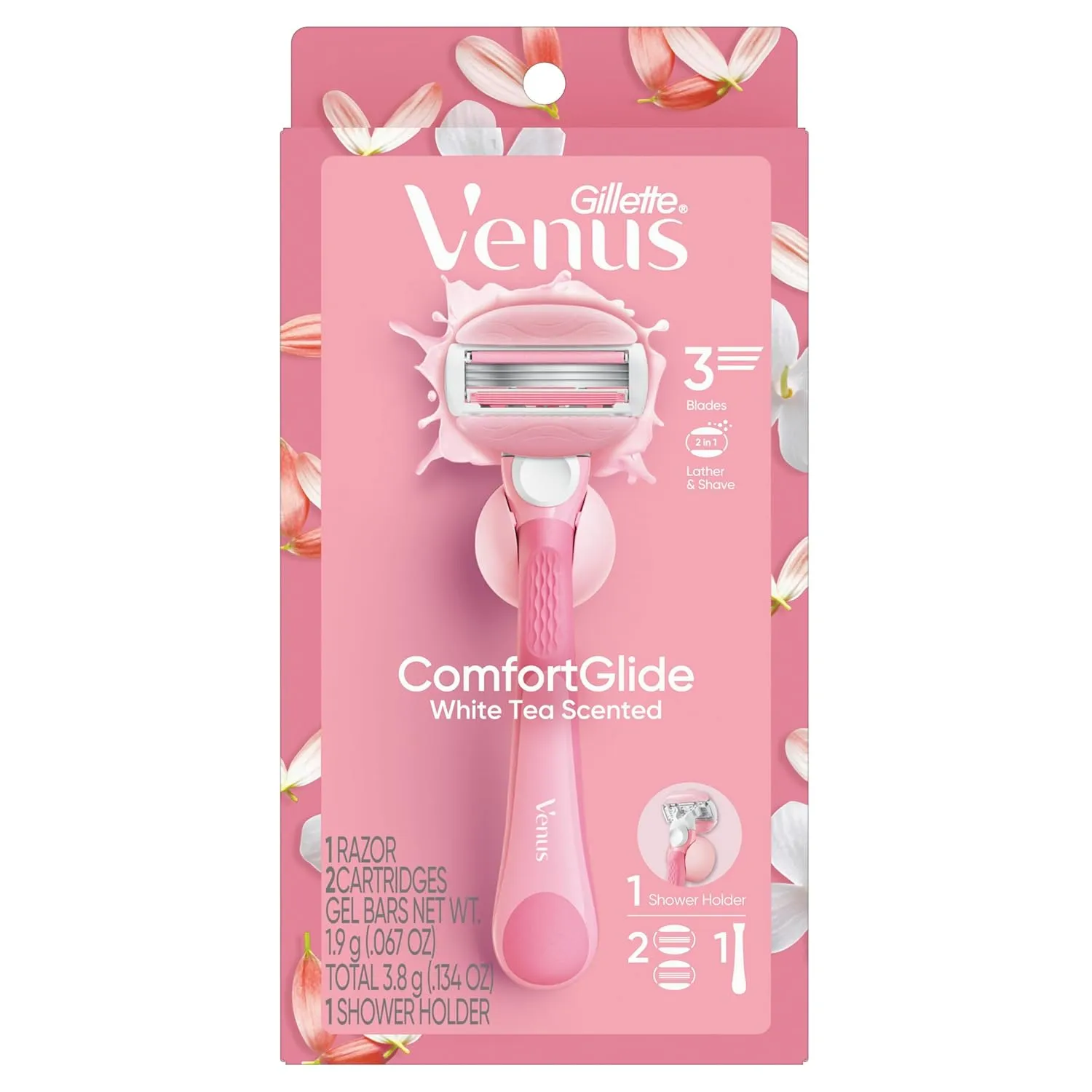 Gillette Venus ComfortGlide White Tea Women's Razor - 1 Handle   2 Refills