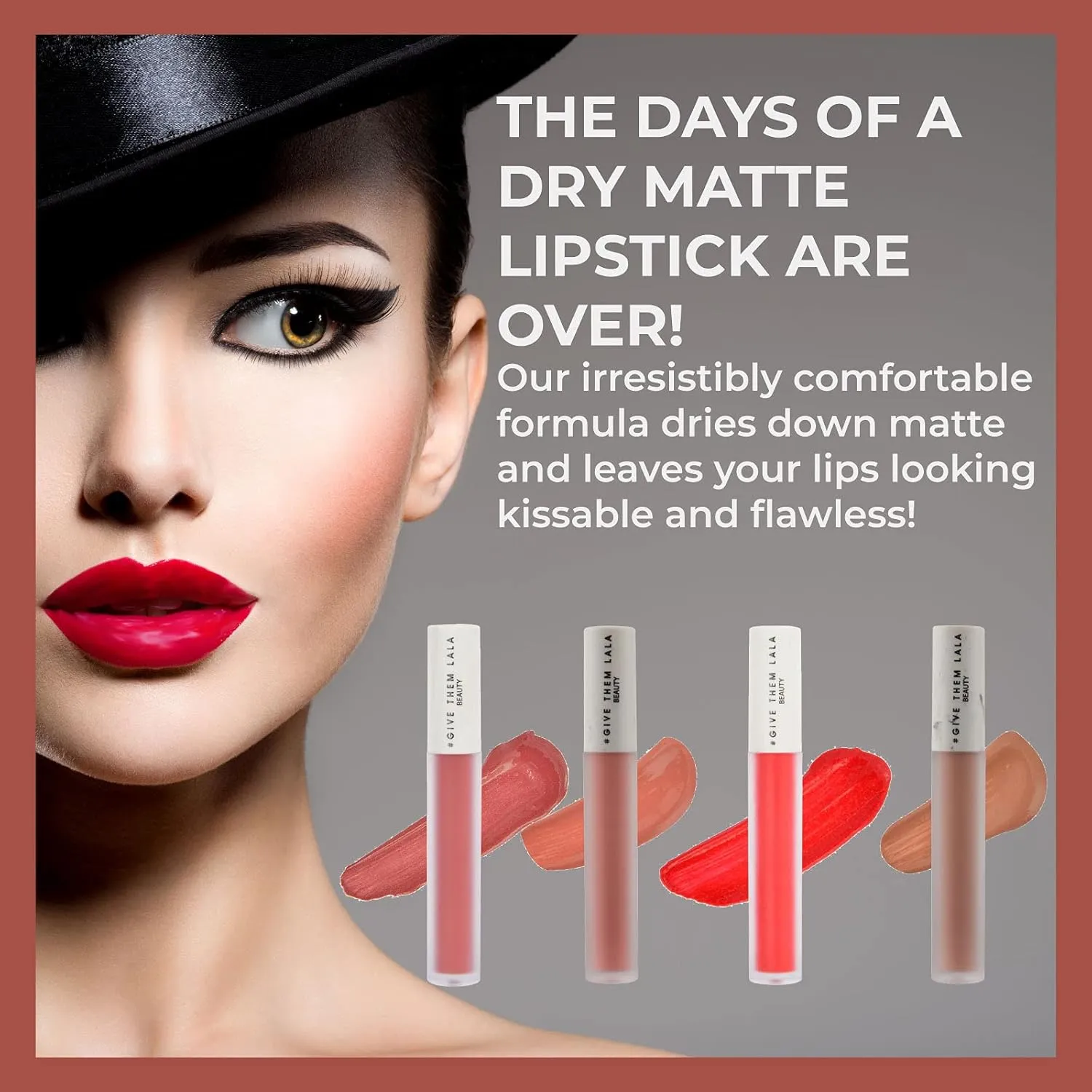 GIVE THEM LALA Matte Lipstick - Hydromatte Liquid Lipstick For Women - Satin Soft, Non-Drying Finish - Lightweight and Long Lasting Lipstick - Cruelty Free Lip Makeup (Come Over)